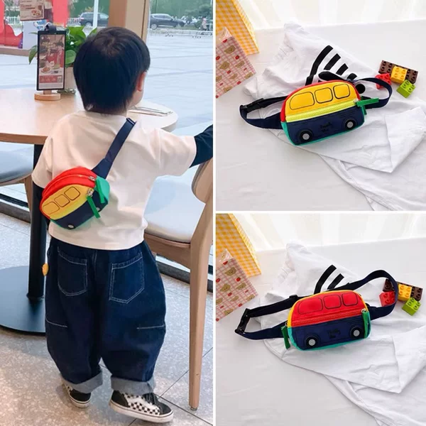 Children's small bag girls' chest bag cute cartoon car messenger bag baby shoulder bag boys and girls coin purse