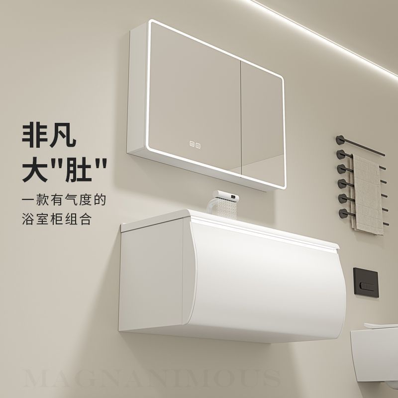 Nuevo gabinete de baño de madera sólida cerámica una bañera gabinete de lavabo de baño doméstico lavabo combinado lavabo