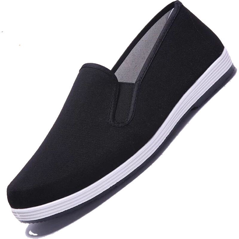 Old Beijing Cloth Shoes for Men, Round-Toe, Breathable, Flat-Soled, Low-Cut Work Shoes, Slip-On, Direct from Manufacturer, Non-Slip, Lightweight