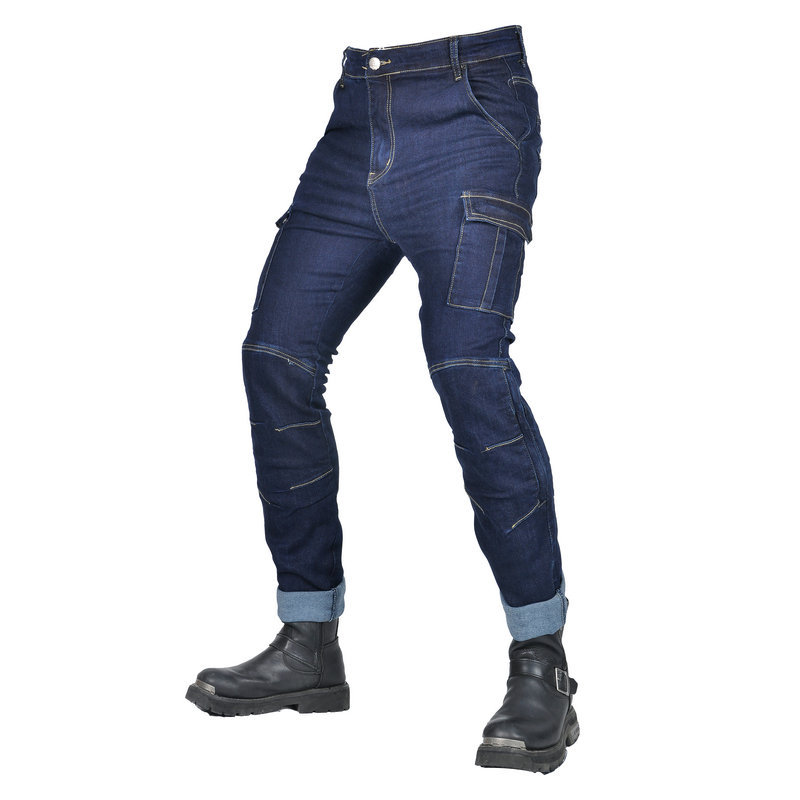 VOLERO pantalones vaqueros de la motocicleta de los hombres y las mujeres de la motocicleta ocasional pantalones de montar retro casual Slim off-road pantalones anti-caída