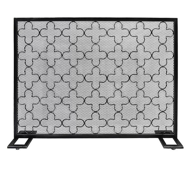 美式家用铁艺壁饰立式壁炉罩隔断屏风装饰架火炉围栏护栏
