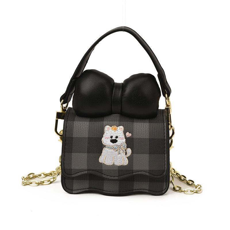 Cartoon perros, niñas y niñas, bolsas de hombro, lindas bolsas de arco, bolsas de celosía, nuevos bolsos de cadena para niños, moda