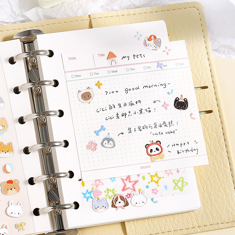 Letter Lovers MINI Pegatinas en relieve Natural Mengyou Pet Material de decoración divertido Pegatinas de bricolaje Pegatinas de cuenta manual