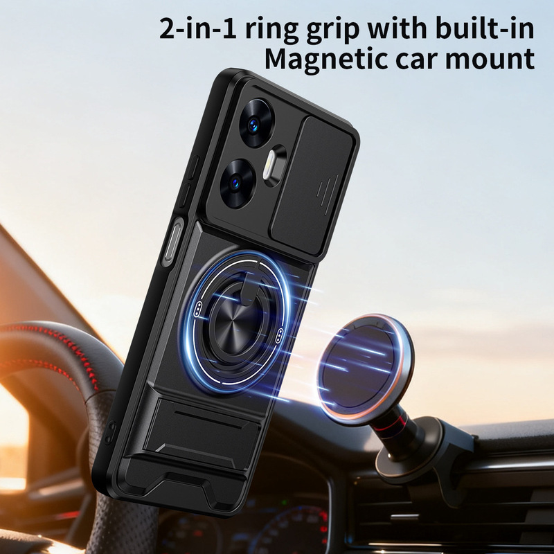 Suitable for Oppo Realmegt8Pro Push-Window Phone Case, Realme 16 Magnetic Dual Stand, Reno15 Anti-Fall Case