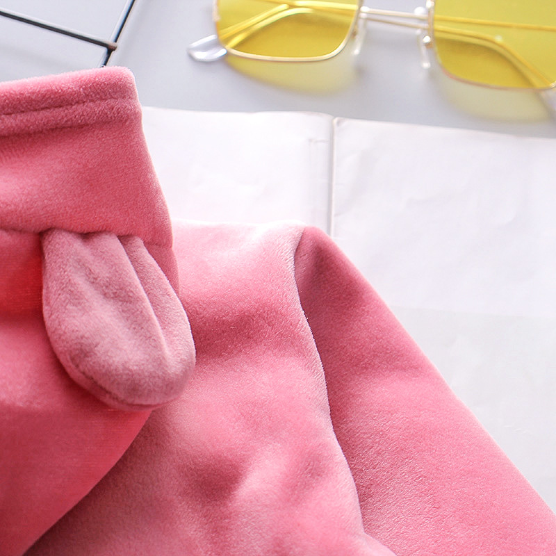 Children's clothing set for boys girls, plush thickened autumn and winter 2023 new style with hat, western-style_voghion.com