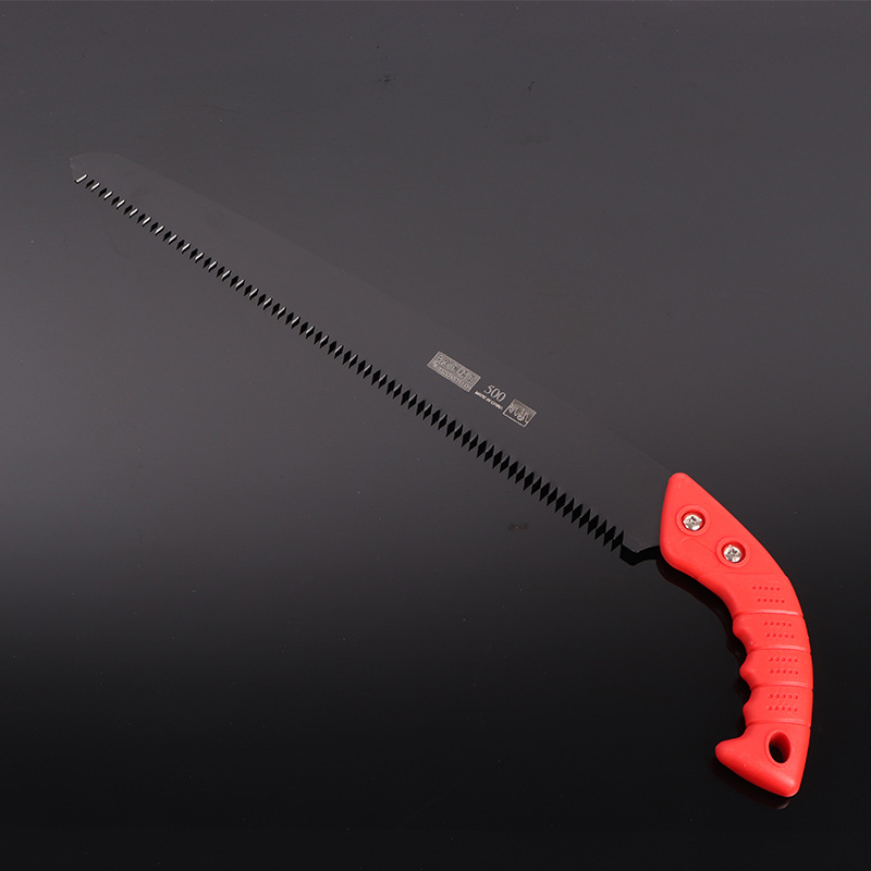 加长手锯500大齿 直锯 手工木工园林园艺造型修枝工具电泳红柄