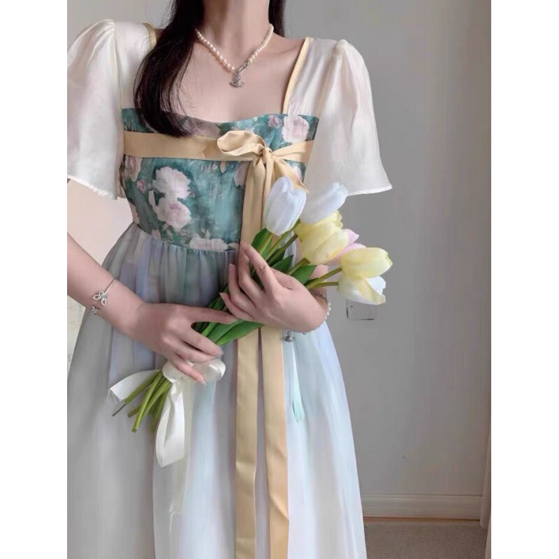 Summer 2024 New Chinese Style Improved Hanfu dress Fashion Age-reducing National Style Elegant Mid-length Fairy Skirt