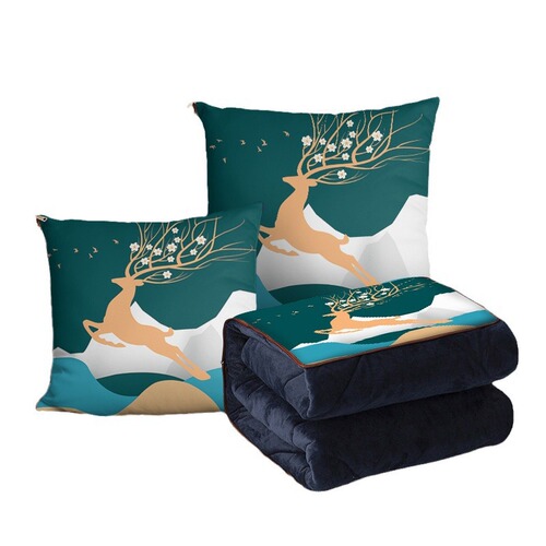 Logo customized pillow quilt dual-purpose two-in-one thickened winter cushion office nap quilt one piece drop shipping