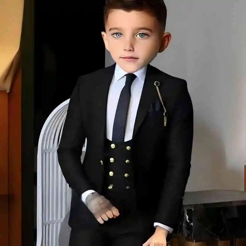 AliExpress 外国貿易男の子の誕生日スーツステージパフォーマンスフラワーガール結婚式子供の小さなホストスーツ 3 点セット|undefined