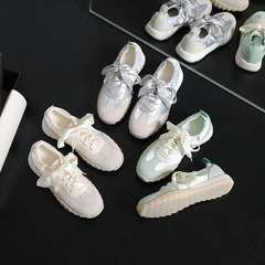 葡萄媽studiolee 芭蕾風軟底拼接緞帶百搭運動阿甘休閒鞋女夏季