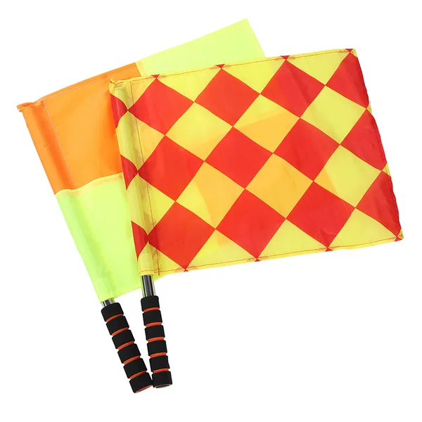Stainless steel track and field competition starting flag coach command hand flag patrol flag non-slip sponge football referee signal flag