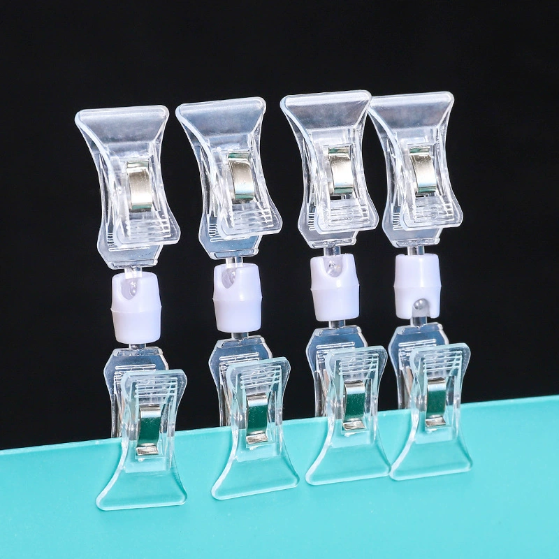 POP рекламный клип прозрачный двуглавый универсальный зажим полка супермаркета магнитная пряжка ценовая стойка диск Хрустальный зажим