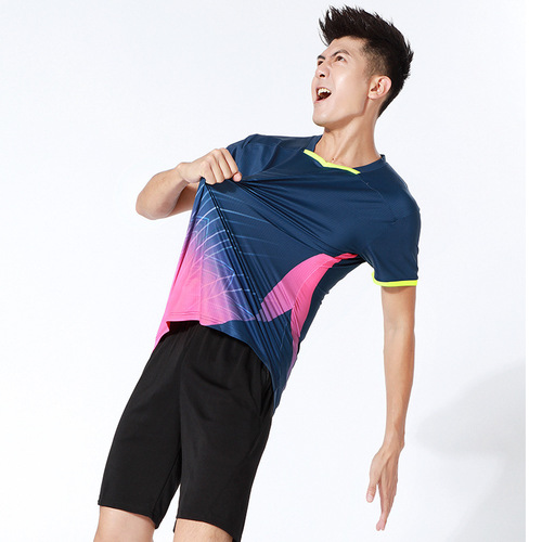 Summer Slim-fit Badminton Jersey Women's Skirt Breathable Quick-drying Ping-pong Volleyball Uniform Men's Training Printed T-shirt Sports Suit