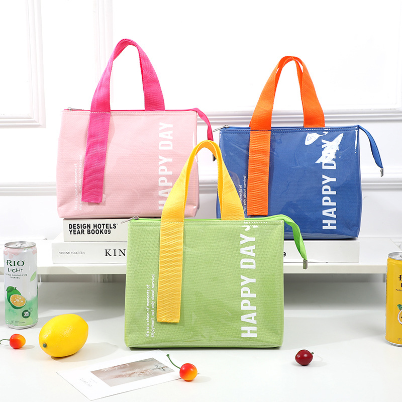 PU waterproof thickened lunch box bag solid color simple insulated lunch bag for office workers with meals, student lunch bag portable lunch bag