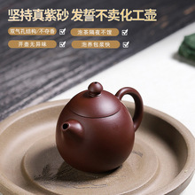 宜兴紫砂壶原矿紫朱泥小品龙蛋壶一人功夫泡茶壶茶具100cc