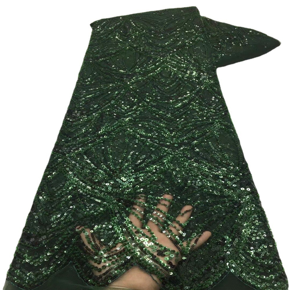 Nueva tela de encaje bordado multicolor industria pesada tubo de cuentas bordado DIY vestido de novia vestido de noche accesorios JX1979