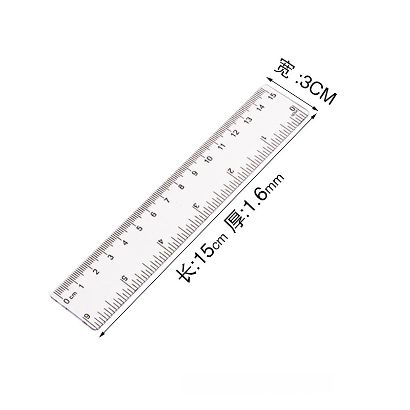Regla de onda recta de 15cm regla de plástico transparente de 20cm de medición de dibujo de regla de papelería para estudiantes
