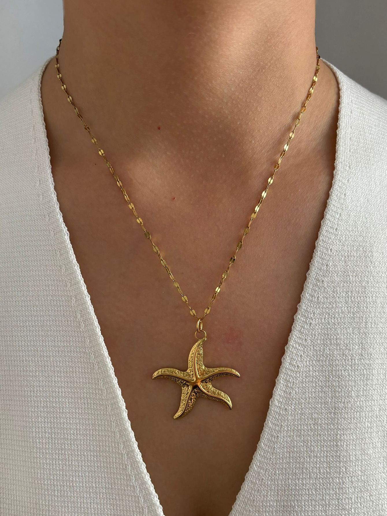 Tortoise, Starfish, Conch Pattern 316L Stainless Steel Tortoise Starfish Conch Waterproof Non Tarnish Surgical Steel Marine Style Pendant Necklace For Women's