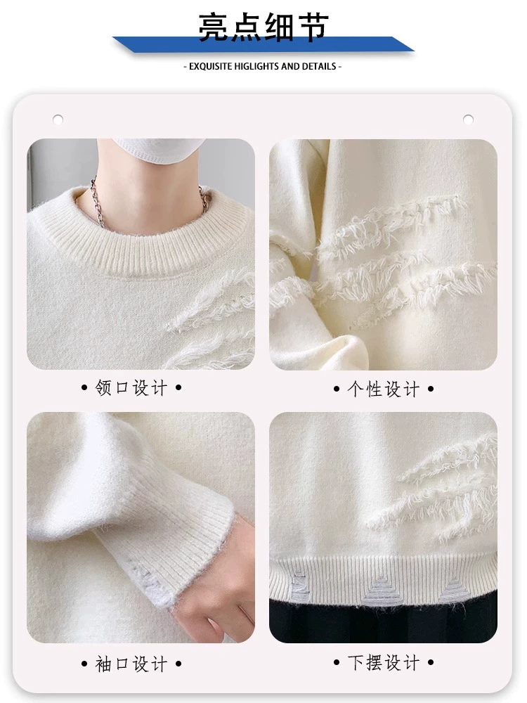 Демисезонный свитер, телесно-фантазированная knitted цветная куртка, круглый воротник, оверсайз