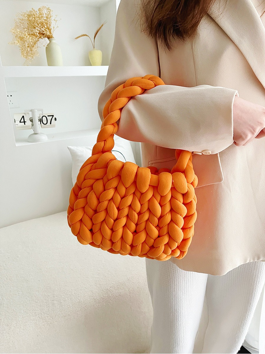 Amazon transfronterizo ultra grueso islandés lana diy bolsos tejidos a mano bolsos de mano coreanos retro versátiles productos terminados