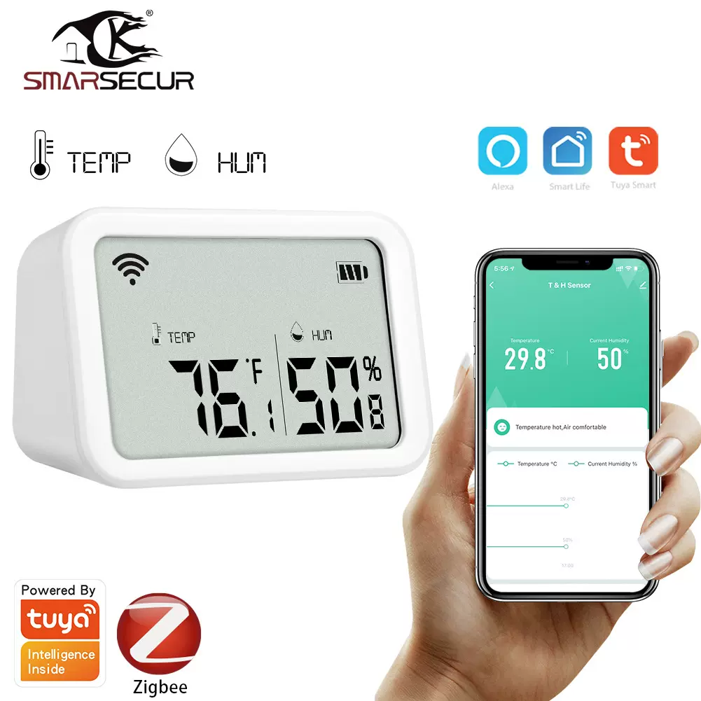 涂鸦智能wifi温湿度光照度传感报警器zigbee温室探测器光照感应器