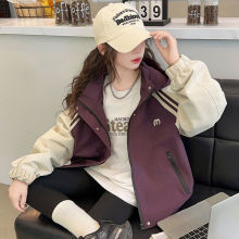 女童外套秋秋款2025新款童装女中大童秋季连帽衣服儿童秋装冲锋衣