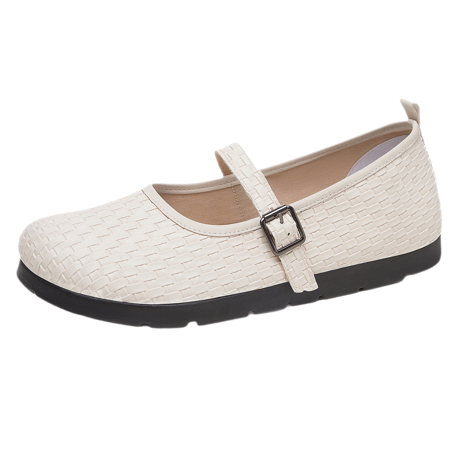 Zapatos de mujer de tejido plateado nuevos zapatos planos con suela suave cómodos zapatos casuales para mujeres