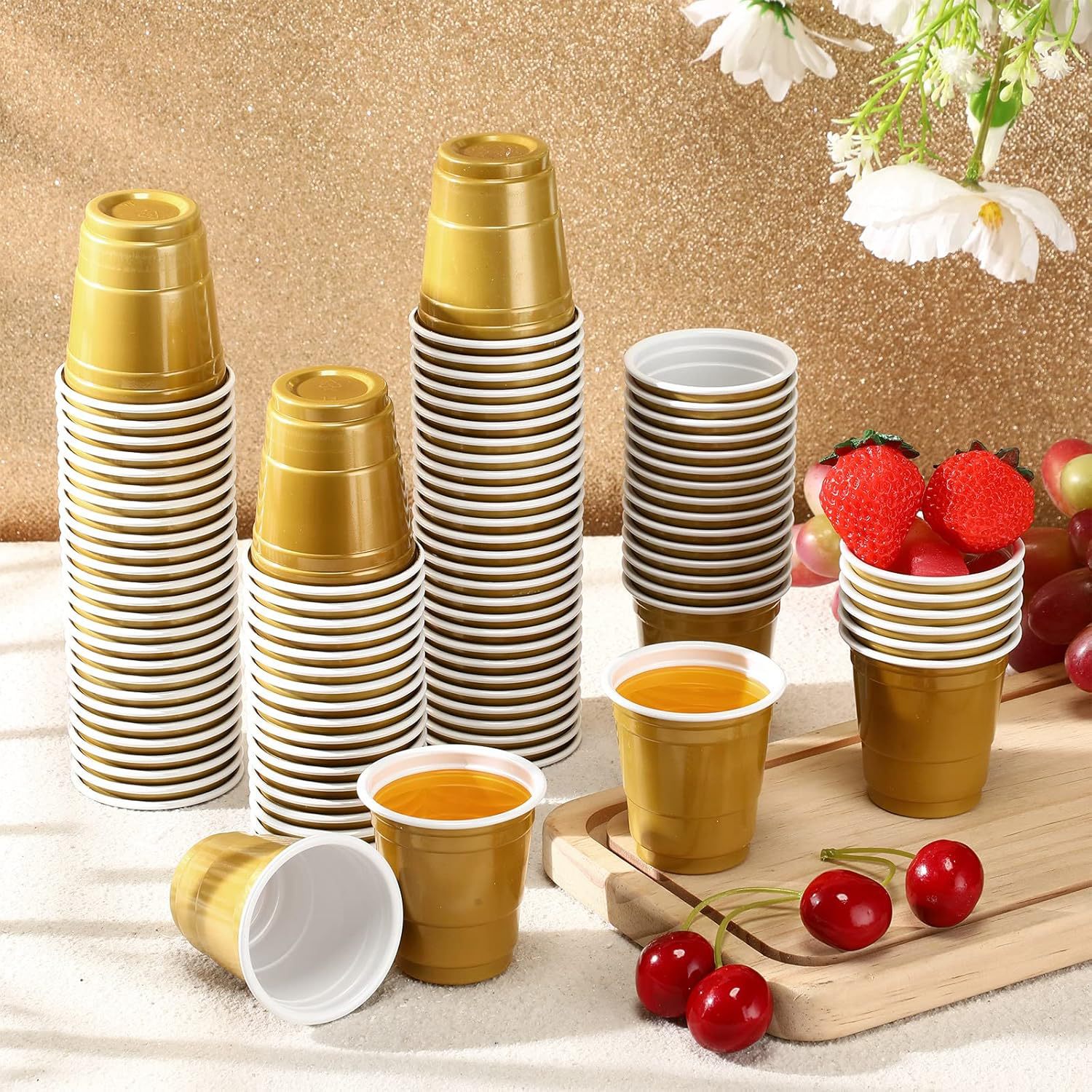 Disposable Plastic Cup 60ml Small Mouth Cup Double-Layer Cup Pp Beer Party Party Drink Cup Disposable Coffee Cup