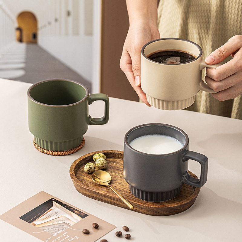 Gambar Retro American Ceramic Creative Coffee Cup Mug Drawable Coffee Cup Set Drinking Cup