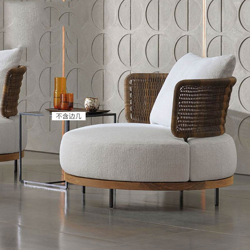 Sofá de madera maciza al aire libre patio Hotel ratán Villa ocio combinación jardín modelo muebles