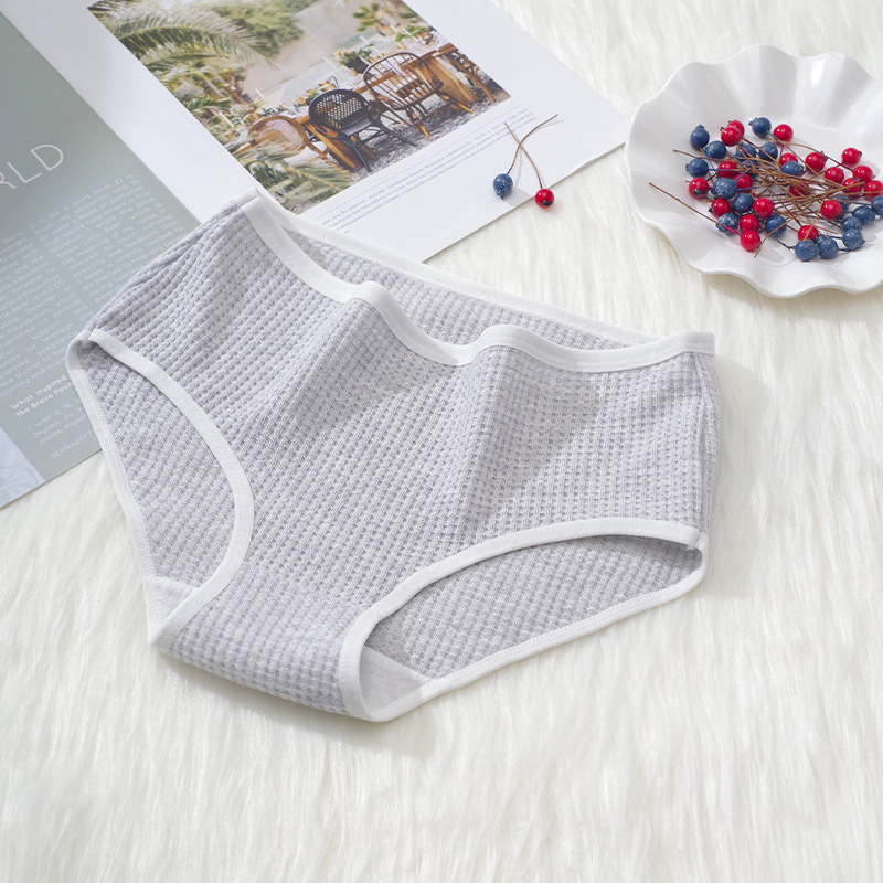 En stock 5A ropa interior antibacteriana para mujer hilo de verano fino transpirable color caramelo algodón Mediados de cintura chica estudiante ropa interior