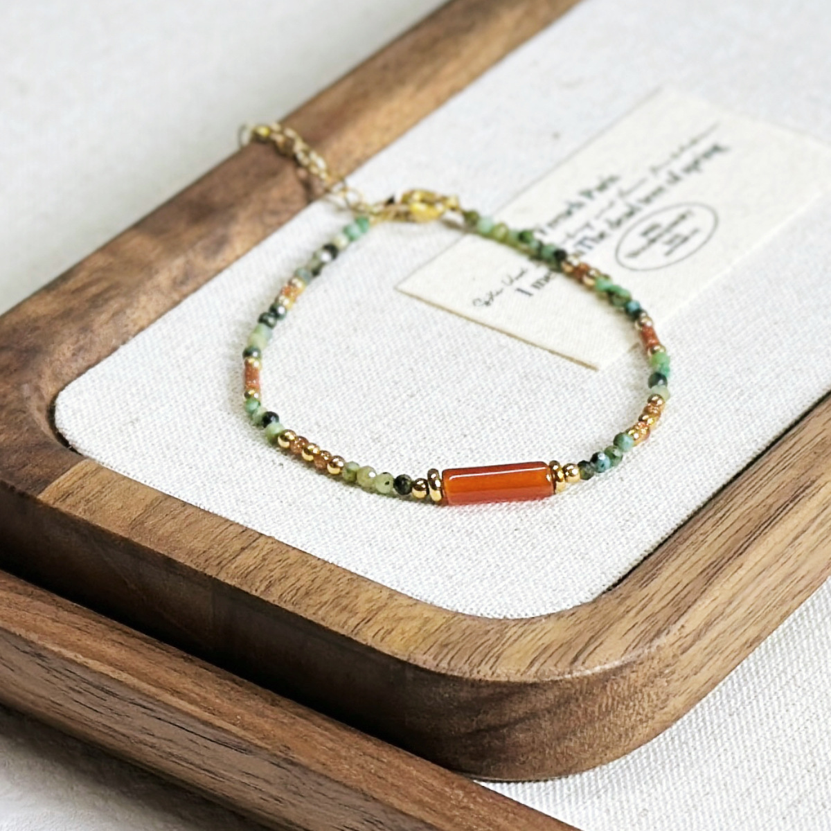 Turquoise agate bracelet stainless steel, style