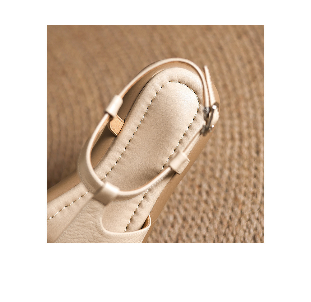 Sandal nữ quai chữ V đế bệt phong cách đi biển — màu trắng ngà chi tiết 19