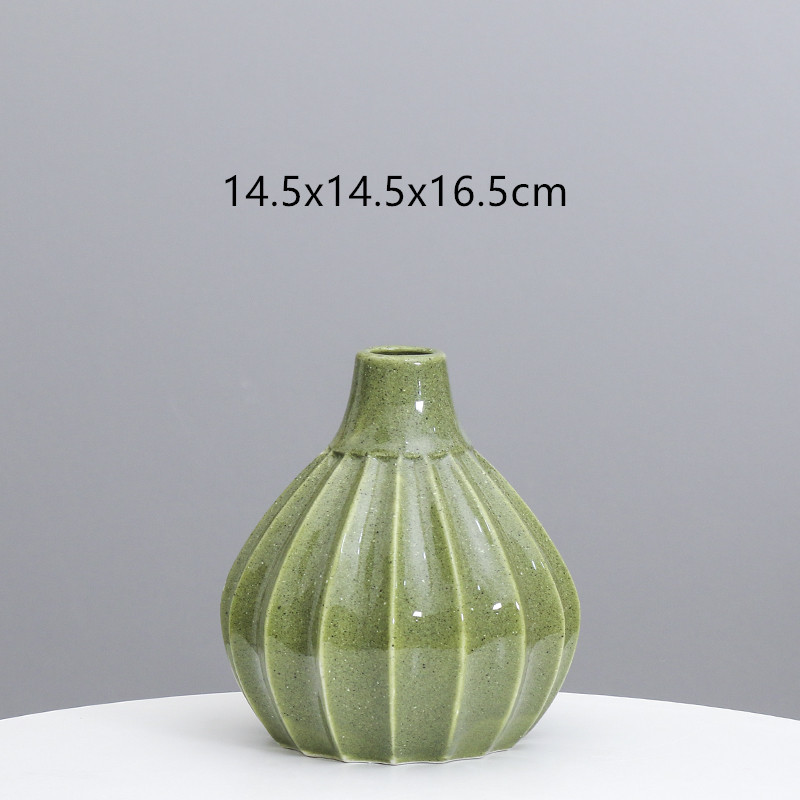 Jarrón de cerámica nórdico ins creativo moderno minimalista decoraciones calabaza hogar arreglo floral arte TV al por mayor