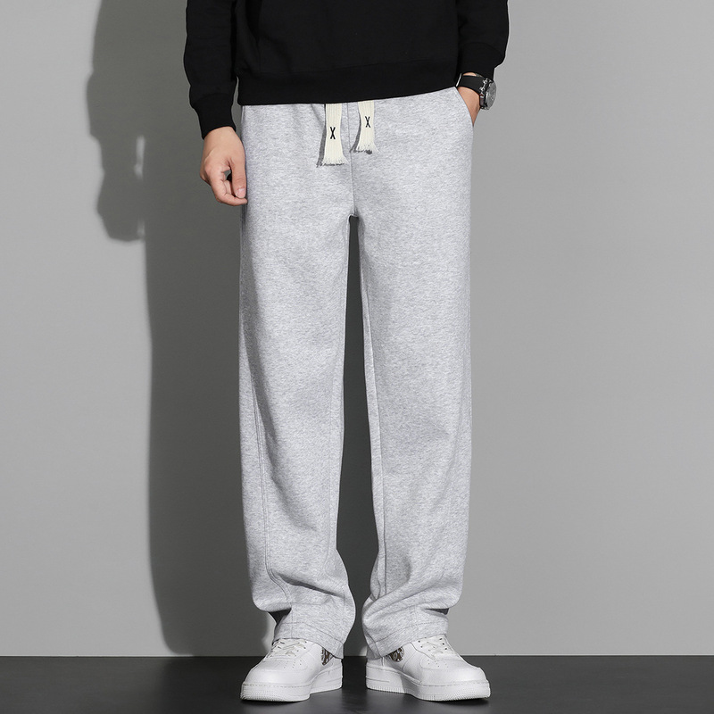 3002 | plus size men's autumn new ultra-long mop pants men's loose Joker slightly wide casual pants