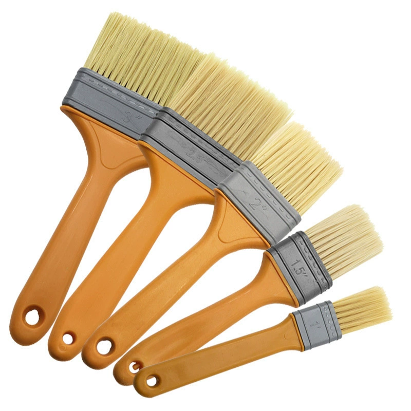 Brush paint, sweep dust and wall graffiti, multi-specification and multi-purpose, sharpened nylon bristle brush, yellow handle plastic X20