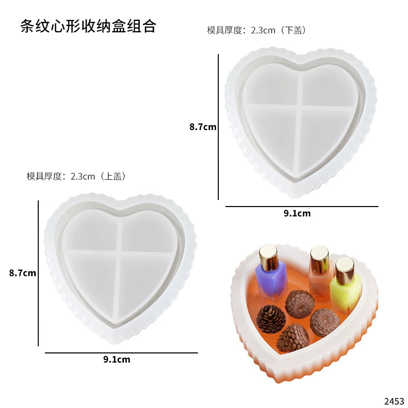 Silicone Storage Box Molds, Mirror-Effect Crystal Resin Shapes for Decorative 3D Boxes