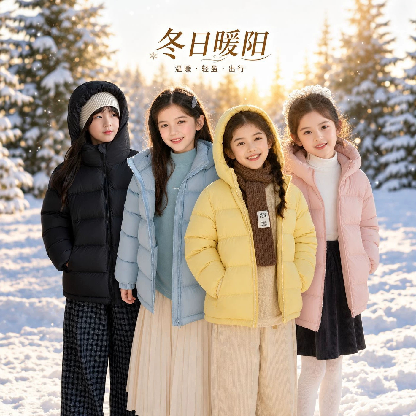 2026 New National Standard Children's Lightweight Hooded Down Jacket, Boys and Girls, Medium and Large Size Parent-Child Outfit, Winter Thickened Coat