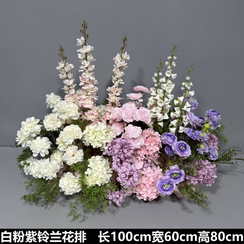 Flor de la boda de la flor Chiyeya rosa roja fila de orquídeas fila de flores bosque escena de compromiso decoración de la boda fondo de decoración