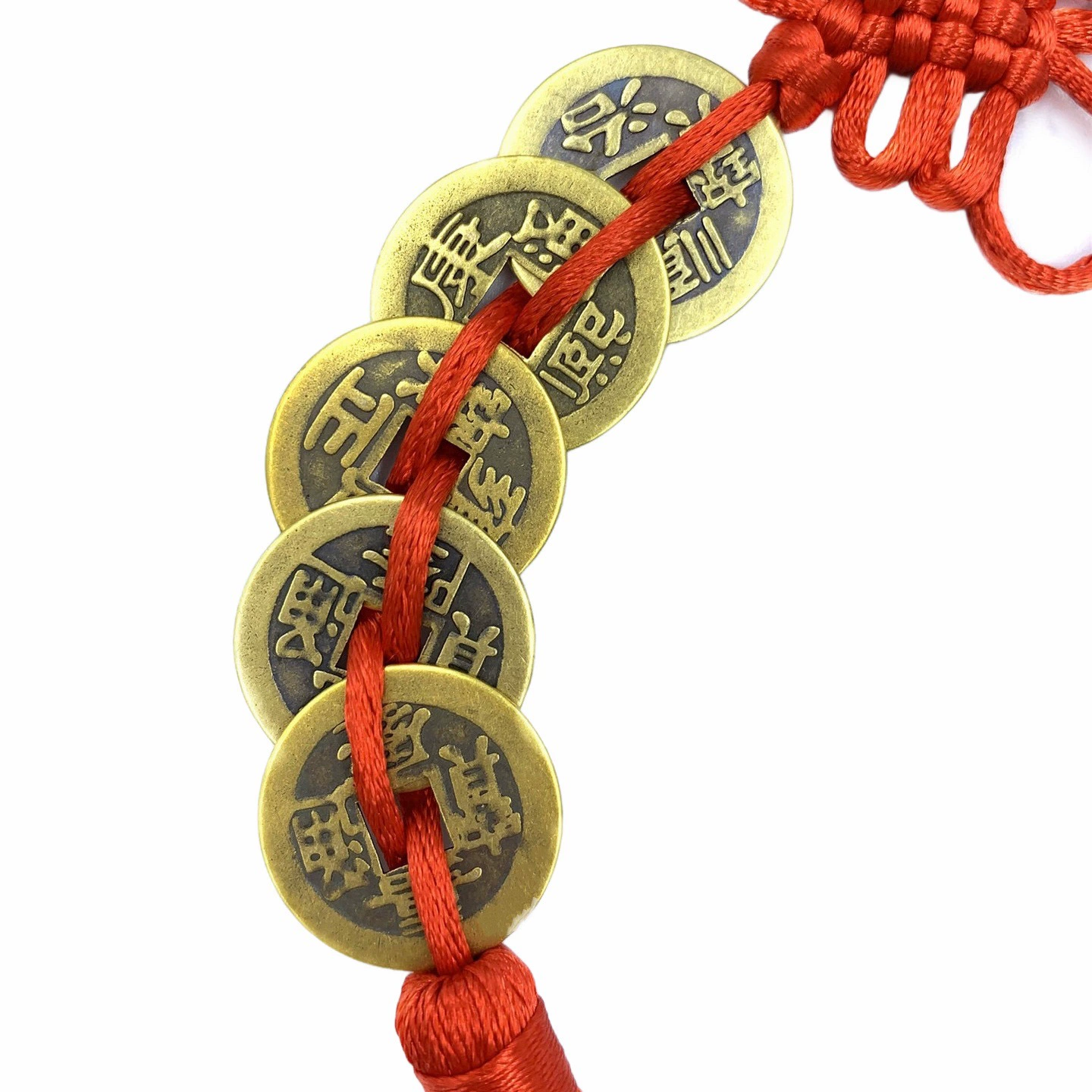 Pure copper Five Emperors coin hanging string ancient coin pendant home door and window car stall small gift pendant