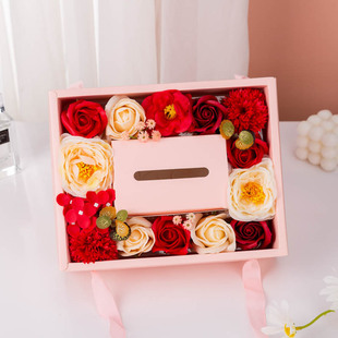 Window-Opening Money-Pulling Gift Box Eternal Rose Soap Flower 520 Mother's Day Gift for Girlfriend Birthday Creative Gift Box