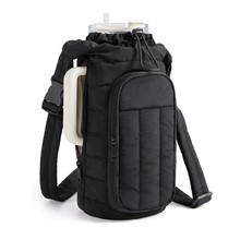 亚马逊户外运动羽绒水壶袋便携大容量斜挎水杯包旅行保温杯套