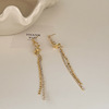 Sophisticated earrings, design nail sequins, silver needle, silver 925 sample