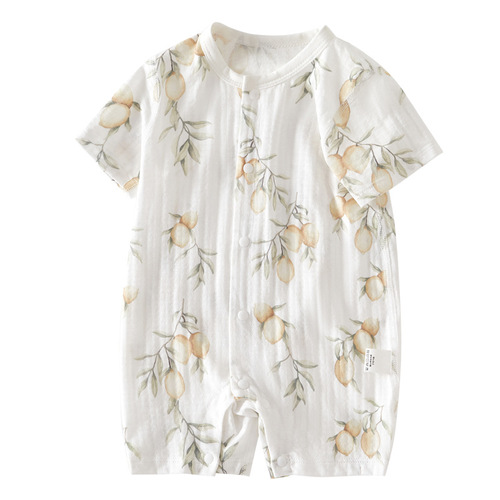 Cool antibacterial baby clothes for men and women, summer thin monk clothes, newborn baby jumpsuits, short-sleeved rompers