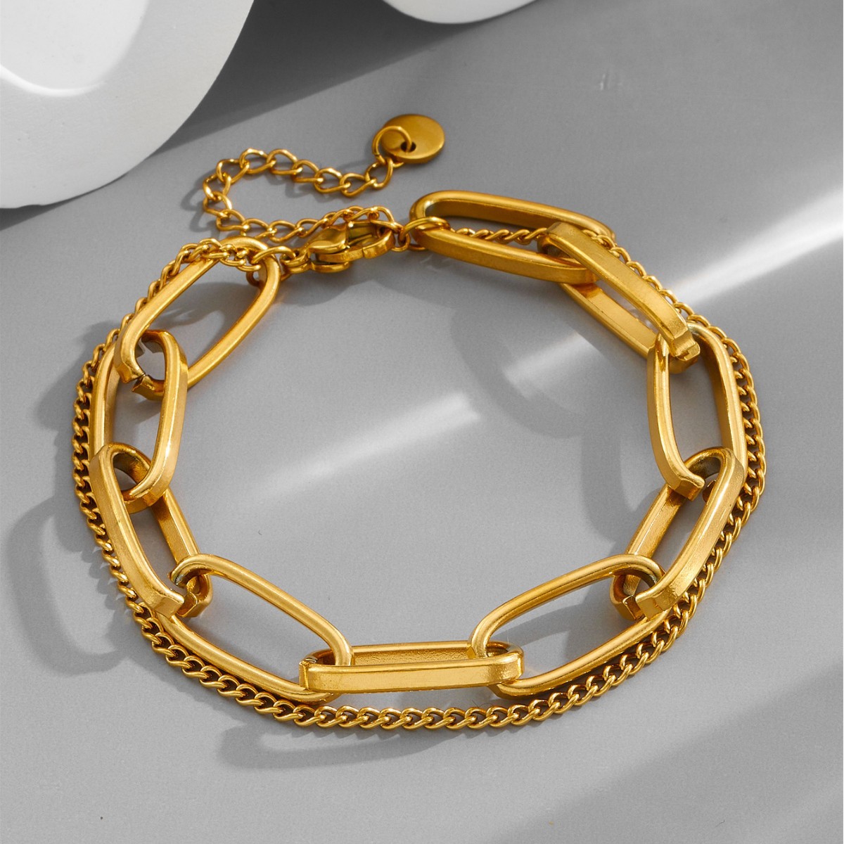 Exaggerated Rough Bracelet Women's Simple Light Luxury Ins Cyber Celebrity Bracelet Titanium Steel Elegant Korean Style Jewelry Elegant All-match