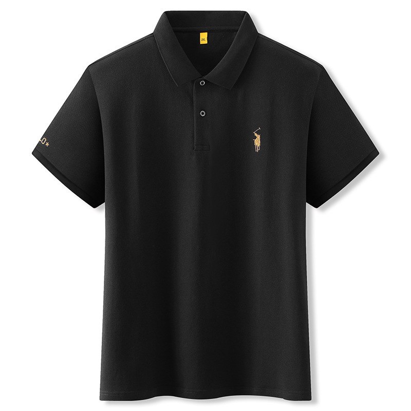 Extra Large Fatty Short-sleeved T-shirt Men's All Cotton Casual Sports Polo Shirt Extra Large Size Men's Lapel Short-sleeved T-shirt