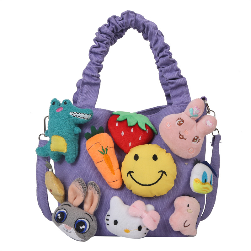 Bolsa de dibujos animados 2023 Mori linda chica fea Linda costura muñeca estilo occidental plisado bolso de hombro portátil