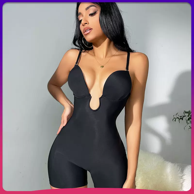 亚马逊跨境连体束身衣塑形美体紧身提臀加长保暖打底吊带塑身内衣