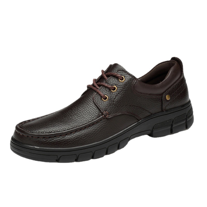 Men's Casual Low-top Lace-up Leather Casual Shoes_vogvips.com