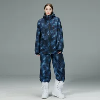 Новый лыжный костюм, женский мужской зимний ветрозащитный водонепроницаемый теплый утолщенный лыжный костюм, однобортный двухбортный лыжный костюм